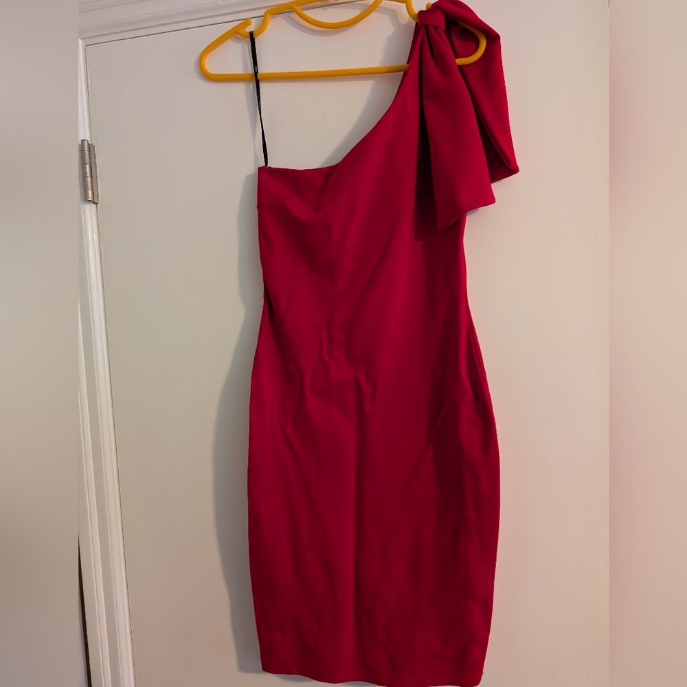 Lulu's One-Shoulder Red Dress